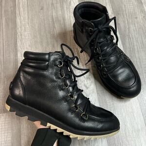 Sorel Womens Harlow Lace Up Boots Ankle Boots Black Size 6 1/2